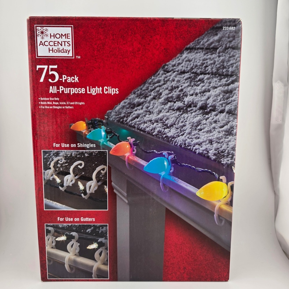 Christmas Lights Assorted Bundle Clear White Wire 280 Lights 75 Clips - Picture 2 of 8